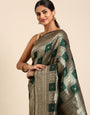Green Color Soft silk Banarasi saree woven design