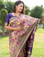 Purple Woven Design Zari Pure Silk Paithani Saree