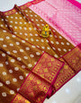 Maroon Toned Floral Zari Tissue Mysore Silk Saree