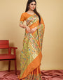 Orange Toned Exclusive Pure Paithani Silk Sarees