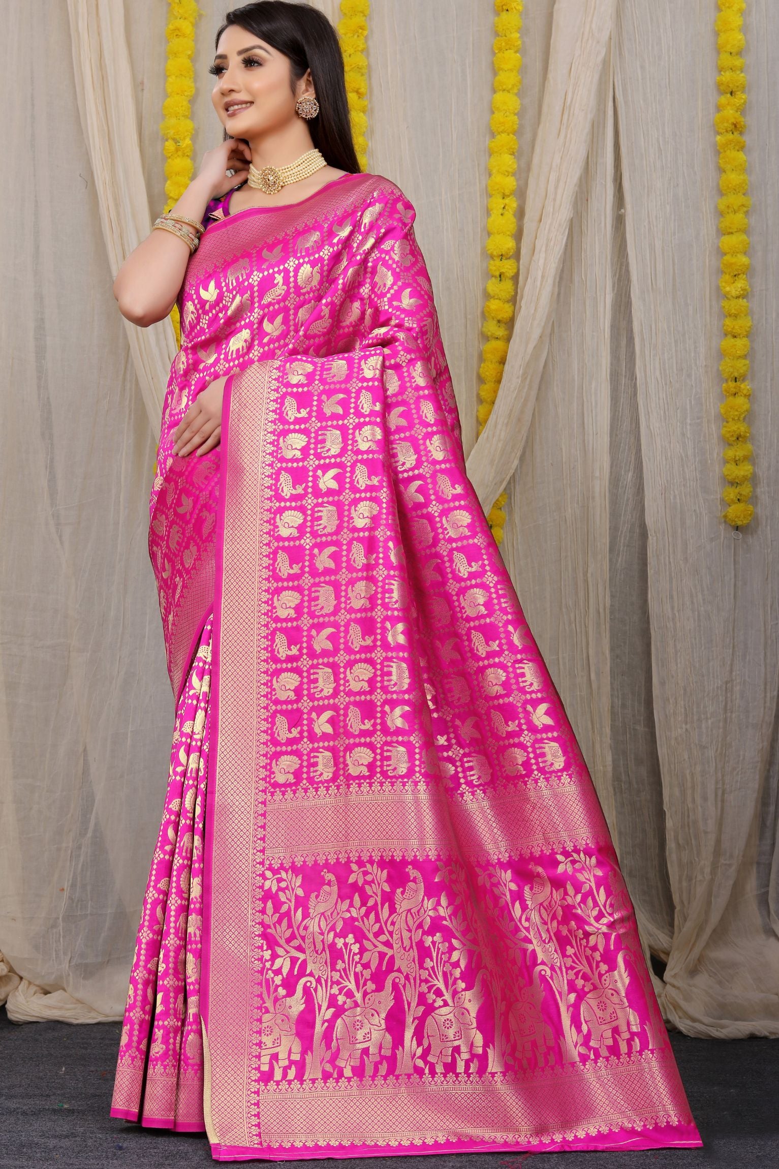 pink color color Exclusive Wedding Patola Collection heavy look