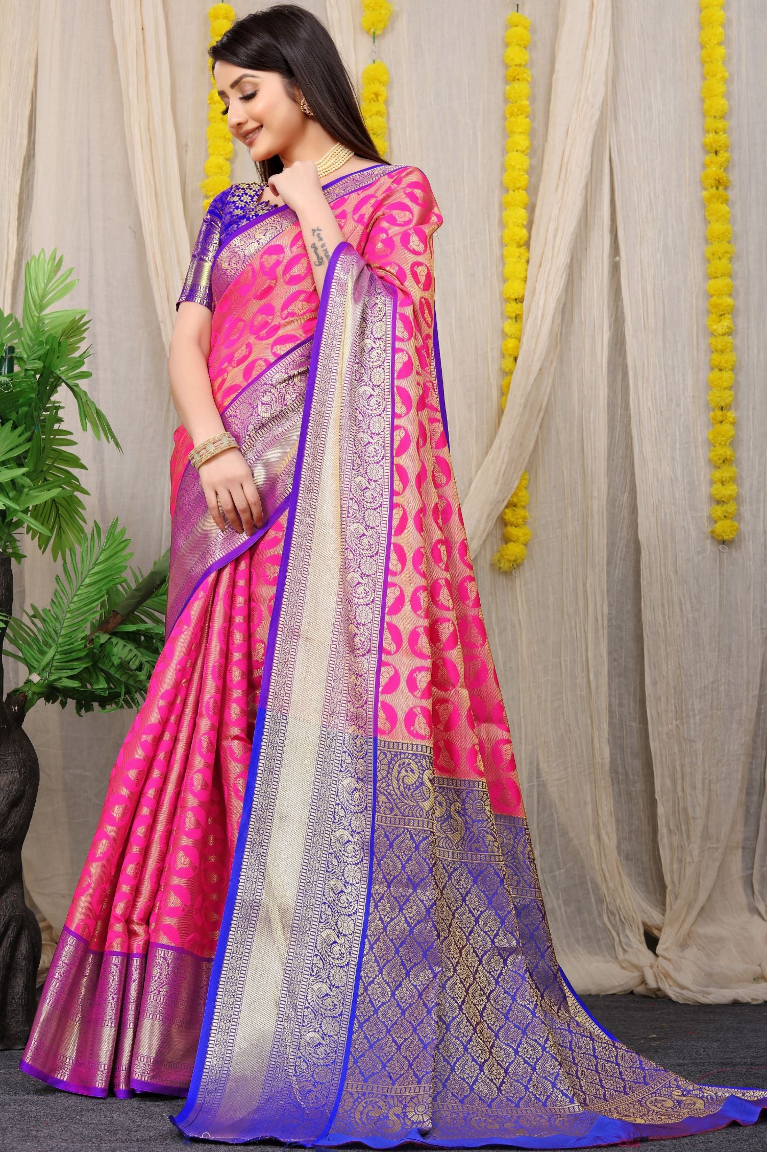 pink color Shop for Designer South Indian Saree Online