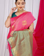 Pink Toned Ethnic Motif New Look Woven Design Zari Kanjeevaram Saree