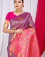 Purple Toned Ethnic Motif New Look Woven Design Zari Kanjeevaram Saree