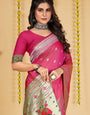 Pink Color Embellished Paithani Silk Sarees