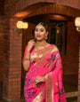 Pink Toned Artistic Pure Paithani Silk Sarees