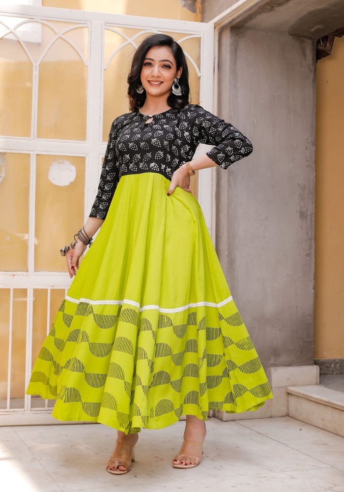 Pista Green Toned Beautiful party wear digital printed Gown