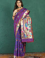 Purple  Color Rich Pure Paithani Silk Sarees