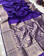 Purple Toned Handwoven Banarasi Soft Silk Sarees