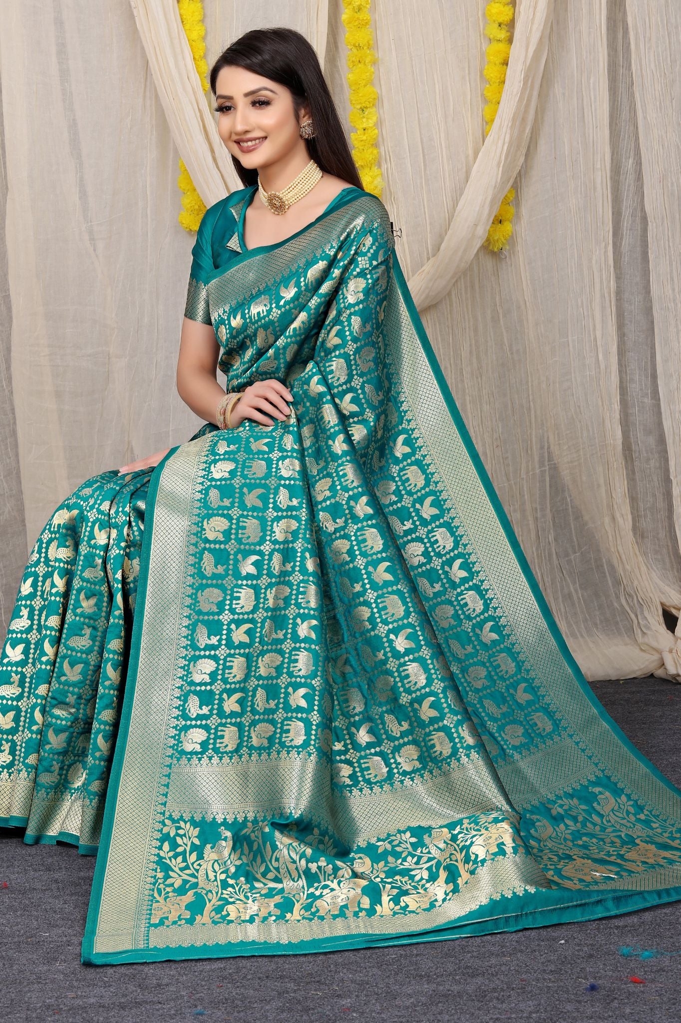 Sea Green Color Exclusive Wedding Patola Collection Heavy Look