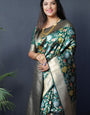 Green Color Beautiful Meenakari Work Designer Banarasi Silk Saree and Blouse Pis