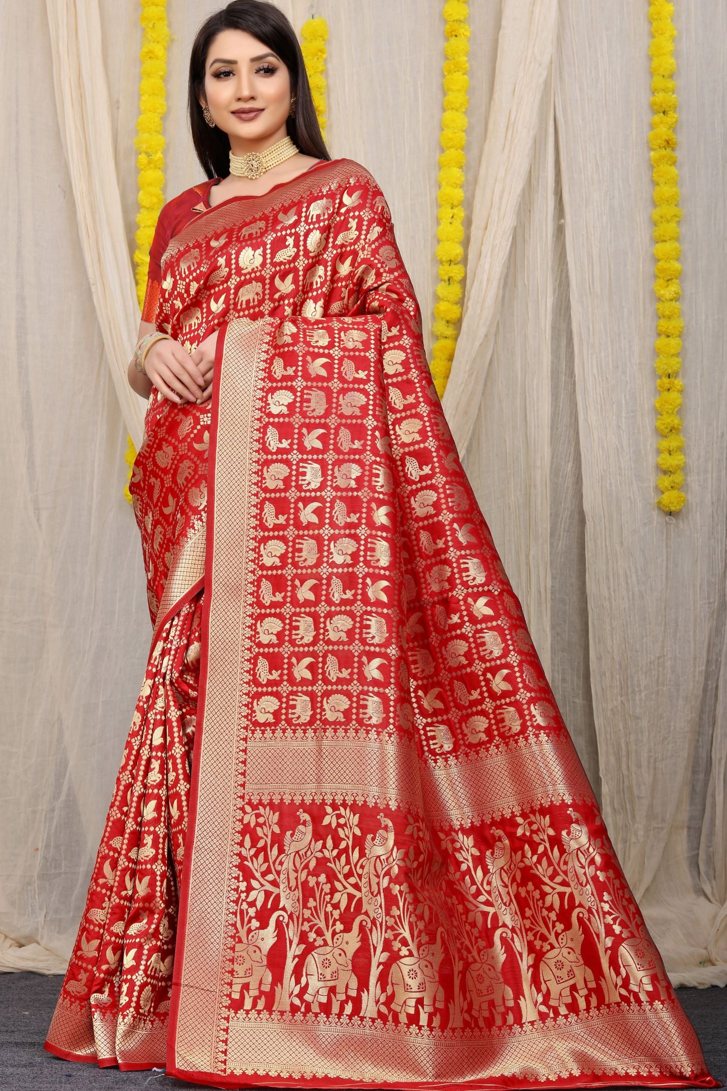 red color color Exclusive Wedding Patola Collection heavy look