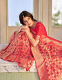 Red Color Bandhani Silk Elegance saree