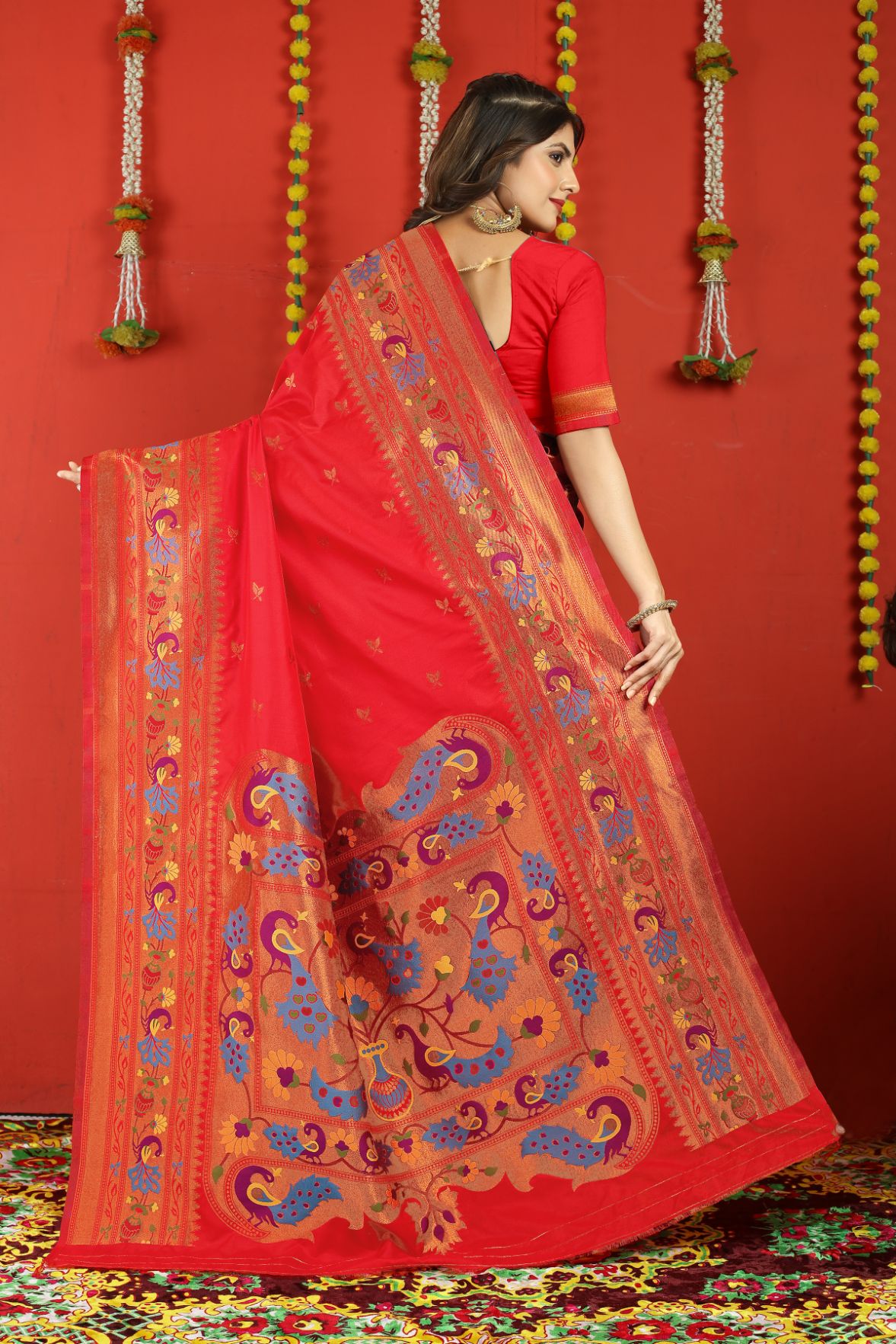 Red Color Royal Paithani Silk Sarees