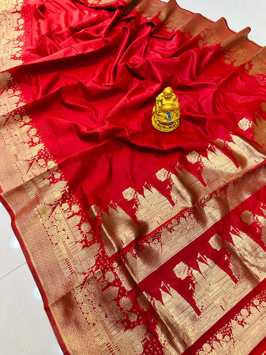 Red Toned Designer Kanjivaram Silk Saree-Special Party Wear Collection