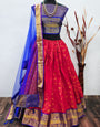 Red Color South indian Pattu Silk Lehenga Choli