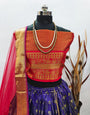 Royal Blue Color South indian Pattu Silk Lehenga Choli