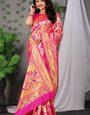 pink Toned Soft silk Paithani Saree and Gold Zari Weaving Work