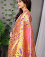PeachToned Handloom Pure Silk Paithani Saree