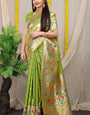 pista green best meenakari saree for all time