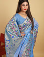 Sky Blue Toned Exclusive Pure Paithani Silk Sarees