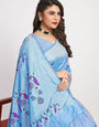 Sky Blue Color Embellished Paithani Silk Sarees