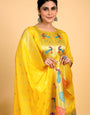 Yellow Color latest fashion Unstich suit dress material in india