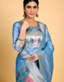 Sky Blue Color latest fashion Unstich suit dress material in india