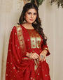 Maroon Color Designer Paithani Silk suits dress material
