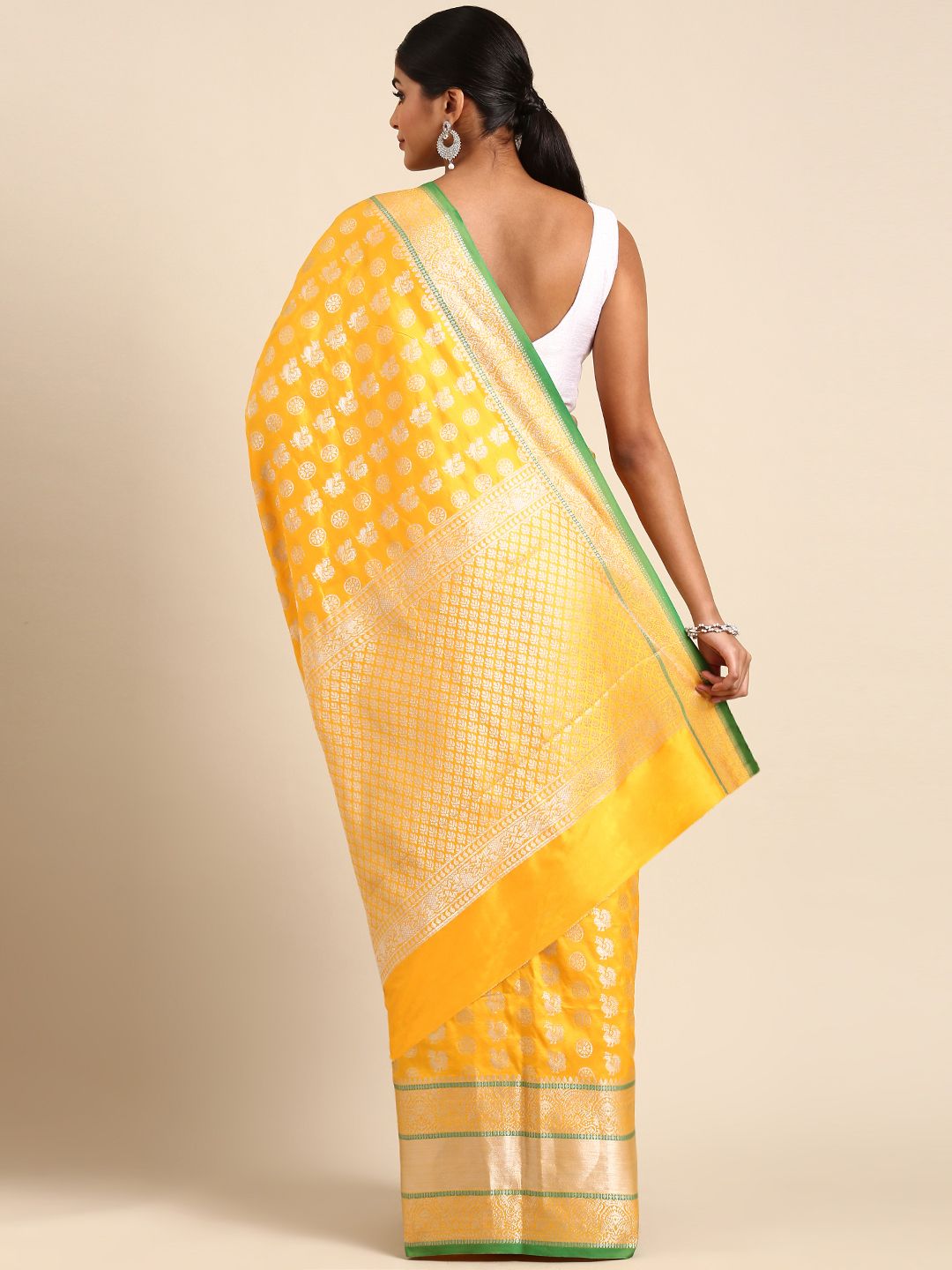 Yellow Pattu Kanchipuram Silk sarees for sale