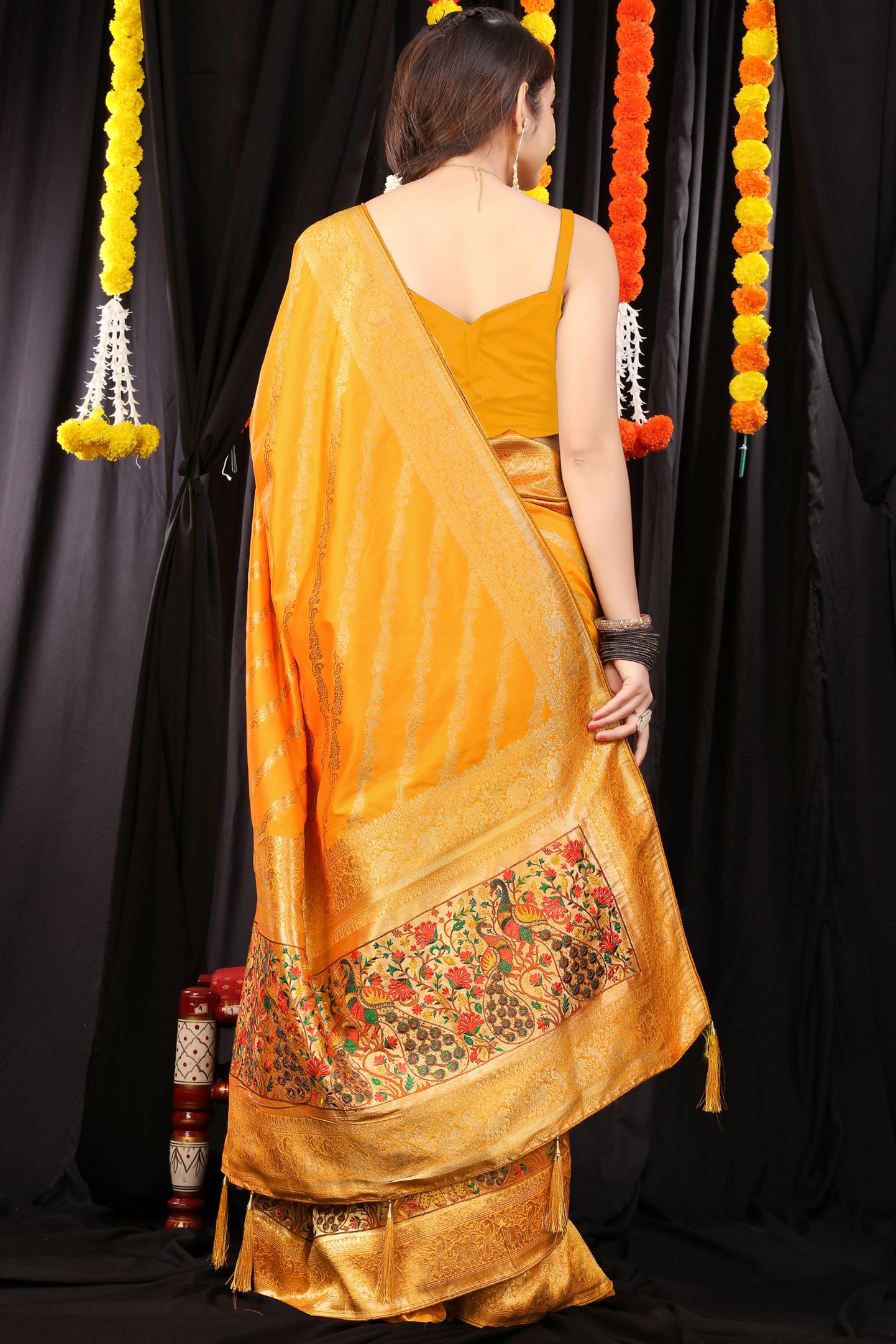 Yellow Color Traditional Banarasi Silk Sarees