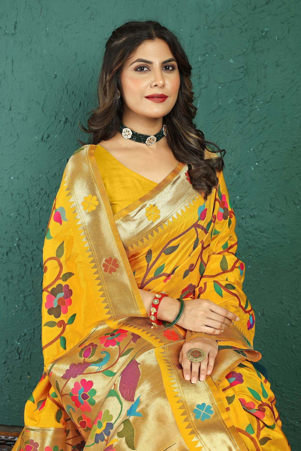 Yellow Color Rich Pure Paithani Silk Sarees