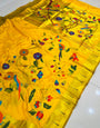 Yellow Color Bridal Paithani Silk Sarees