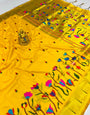 Yellow Toned Traditional Paithani Silk Sarees