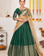 Green Color Banrasi lehenga choli for wedding Collection
