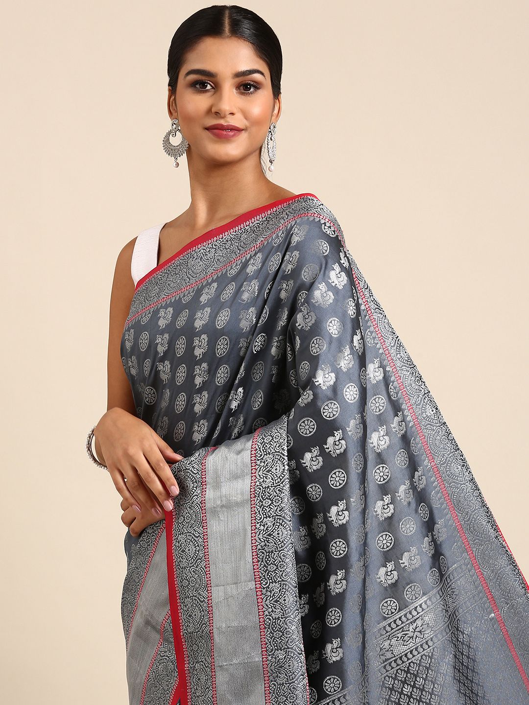 Grey Pattu Kanchipuram Silk sarees for sale