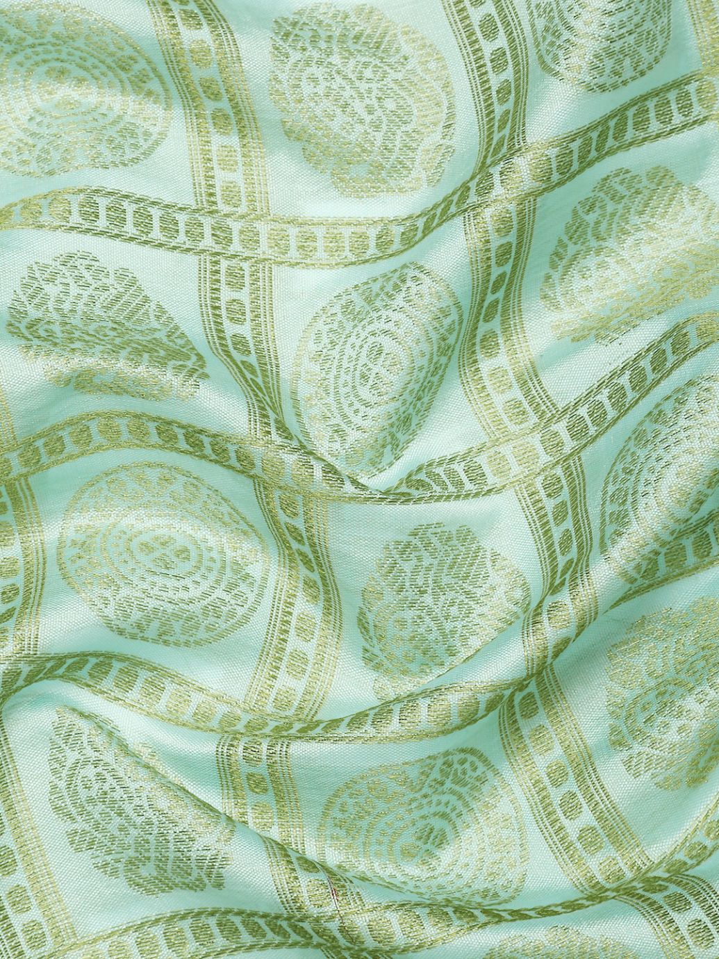 Sea Green Color Ethnic Motifs Zari Pure Silk Kanchipuram Saree