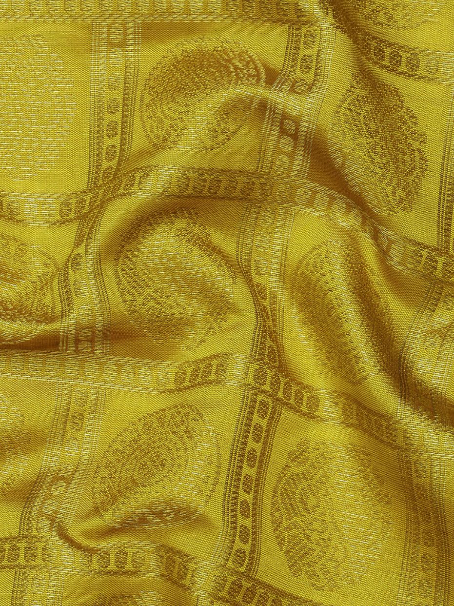 Yellow Color Ethnic Motifs Zari Pure Silk Kanchipuram Saree